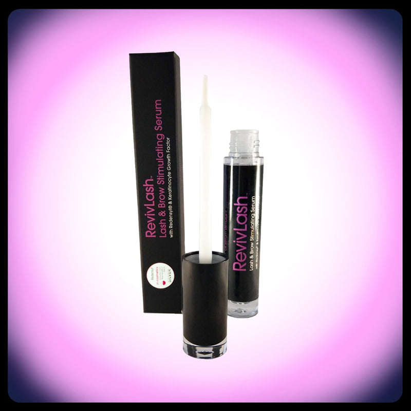 Bottle opened with wand and serum RevivLash Eyelash Enhancing Serum