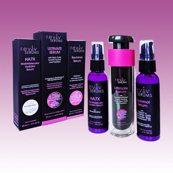 Reviv Skin Survival Kit boxes and bottles