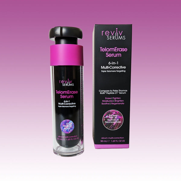 TelomErase 6-in-1 Multi-Corrective Serum bottle and box